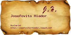 Josefovits Hiador névjegykártya